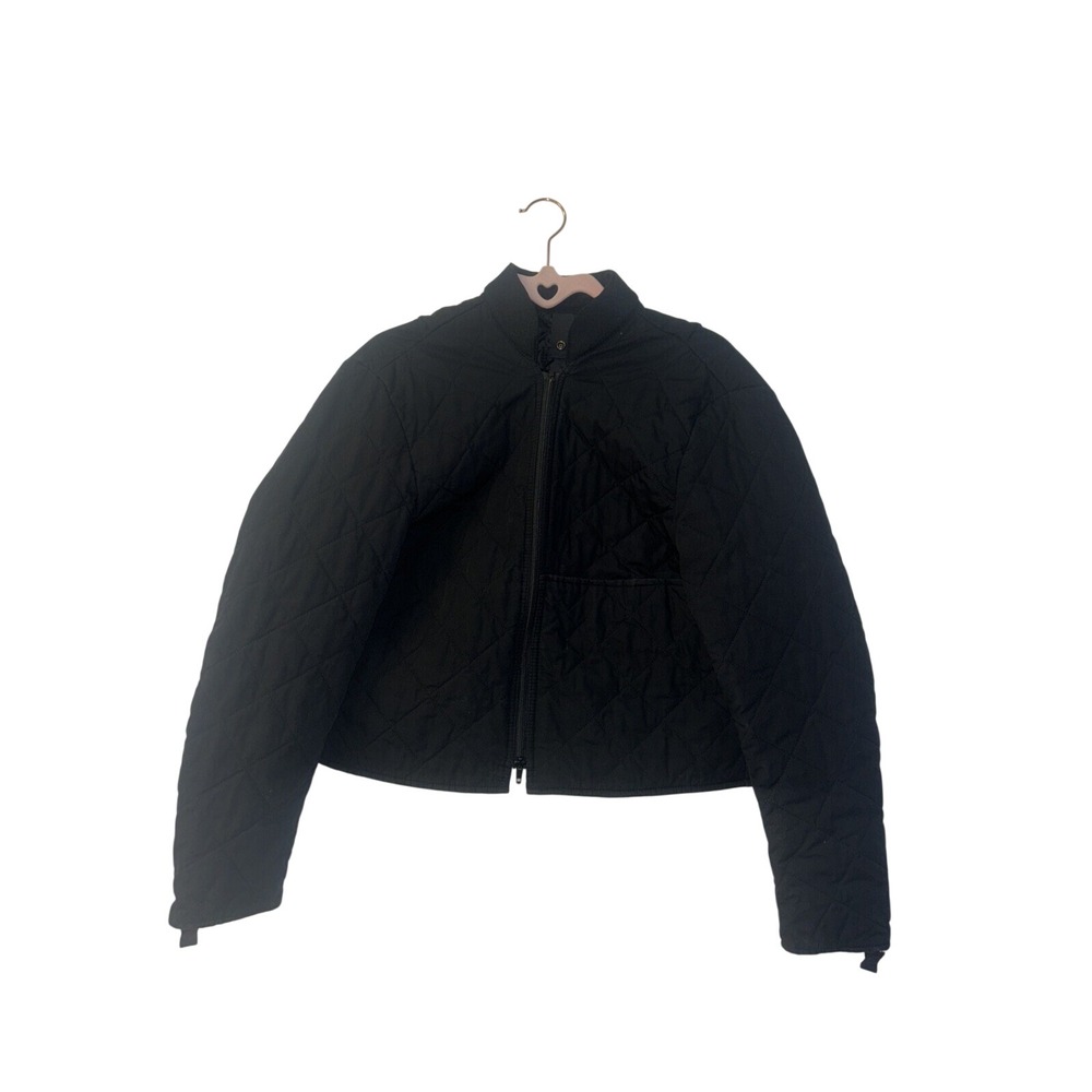 Ducati Dainese Womens Quilted Jacket Black Full Zip Moto Cropped Sz Med bikercor